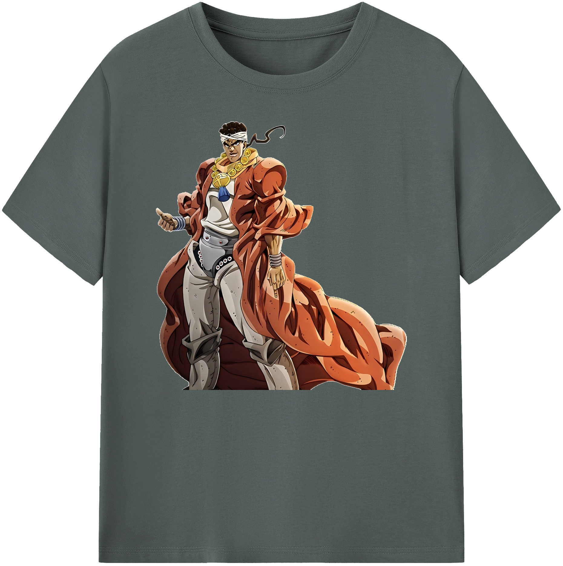 （画像用） ジョジョの奇妙な冒険 ムハンマド?アブドゥル JoJo's Bizarre Adventure Muhammad Avdol 綿100％ メンズ半袖Tシャツ｜肌触りやわらか＆通気性